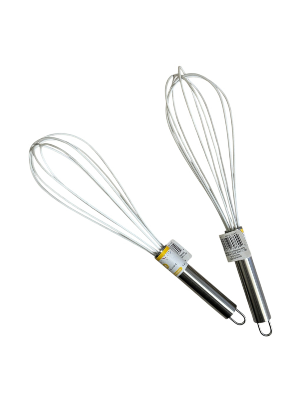 Set of 2 Celebrate it! stainless steel whisks with silicon-Coated Wires